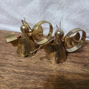 8 Vintage Angel Brass Napkin Rings